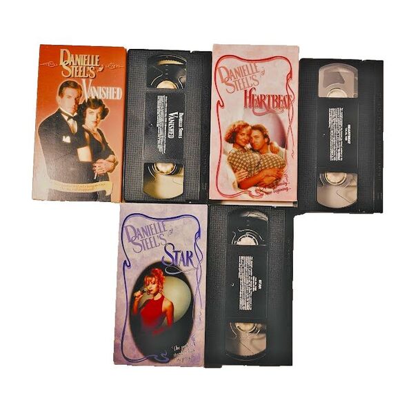 3 Danielle Steel VHS Movies Vintage Vanished Heartbeat Star - Picture 1 of 2